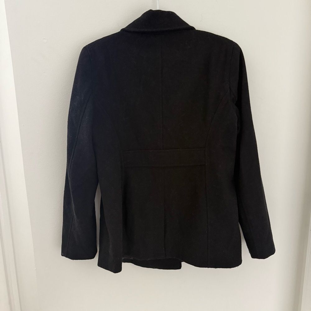 Old Navy Recycled Wool Peacoat Coat Winter Jacket S Pea Coats Solid Black - Picture 2 of 8